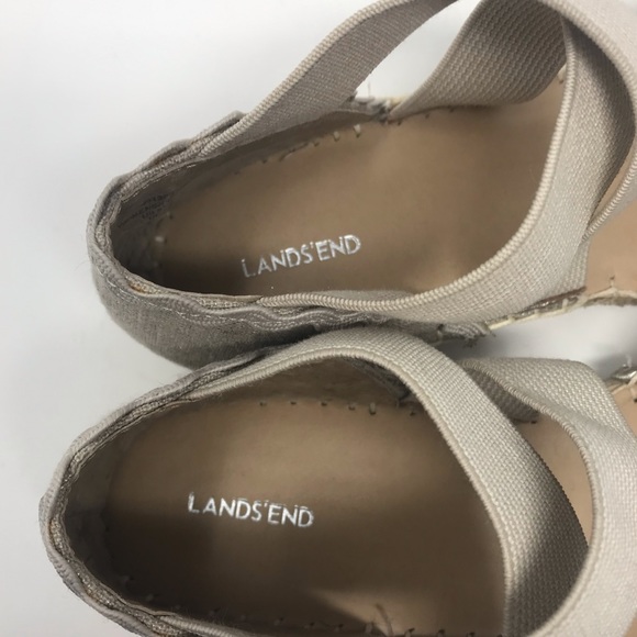 Lands End Silver Beech Cross Strap Espadrilles Flats Women Sz 8.5 - Picture 8 of 10
